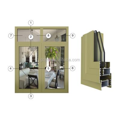 China door & Frame Thermal Section Aluminum Window Series Window Cut 50D Glazing Profiles For 2 Sash Casement Window And Door for sale