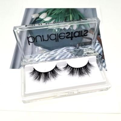 China 2019 Natural Soft New Style No MOQ Eyelash Packaging Box 3D Mink Plastic Clear Lashes With Logo for sale