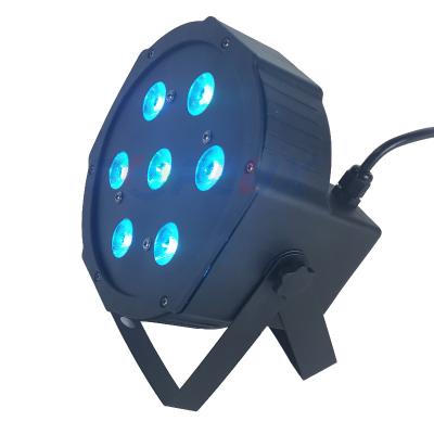 China Theme Park Stage Show Lighting Flat DMX 7pcs*10W RGBW 4in1 Mini Slim LED Par Light For Events for sale