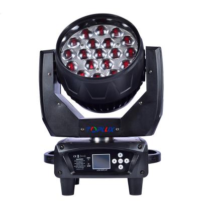 China Theme Park Circle Control LED Buzz Light Moving Head 19pcs*15W RGBW 4in1 LED Moving Head Light With Buzz for sale