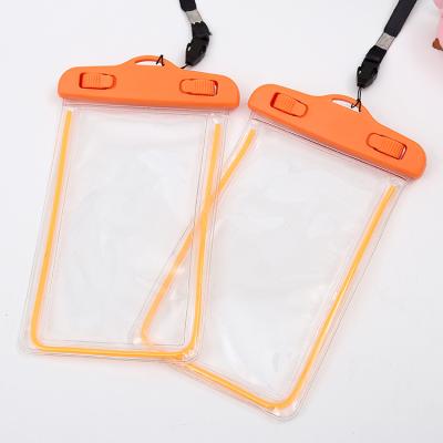 China Promotional Custom Clear PVC Waterproof Phone Bag Fluorescent Gifts Phone Sling Bag for sale