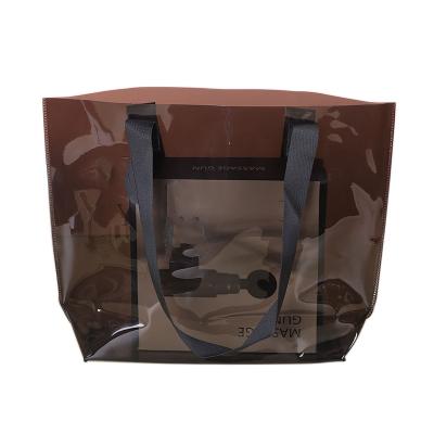 China Custom Black Clear Fashion PVC Shopping And Packaging Plastic Bag for sale