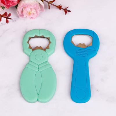 China Beautiful Viable Custom Wholesale OEM Bottle Opener With PVC Coating Magnetic Rubber Beer Bottle Opener for sale