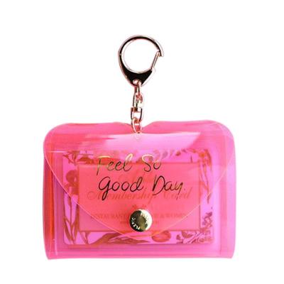 China Fashion Transparent PVC Business Phone Card Holder Key Chain Wallet for sale