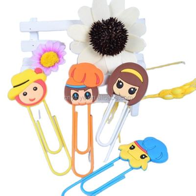 China Soft Custom Plastic PVC Paper Clips, Bookmarks, Cute Cartoon Paper Clips, Universal for Students in School for sale