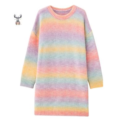 China Anti-wrinkle women sweaters blended long knitwear dress women pullover mohair oversized knitted sweater for sale