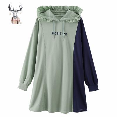 China Wholesale Custom Anti-wrinkle Fashion Design Autumn Winter Long Sleeves Cotton Sweatshirts Women Hoodie Dress for sale