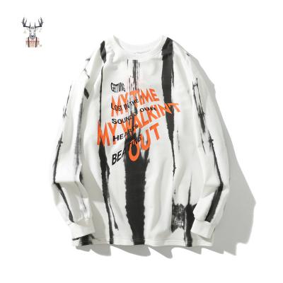 China Custom high quality Anti-wrinkle tie dye men fashionable crewneck sweatshirts for sale