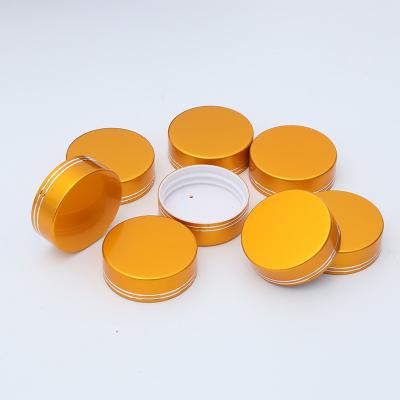 China Non Spill Custom Caps Anodized Metal Aluminum Lids Gold Plastic Jar Lid For Plastic Jars for sale