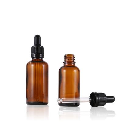 China Non Spill 1oz 2oz 4oz 15ml 30ml 60ml 120ml 1 2 4oz Empty Amber Face Serum Essential Oil Cosmetics Glass Dropper Bottles With Dropper for sale