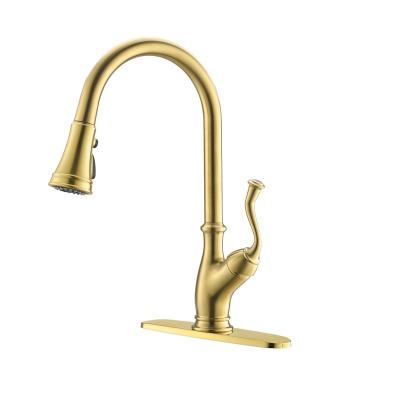 China Other Traditional Lower Kitchen Mixer Tap Kitchen Sink Faucet Gold Brass Kitchen for sale