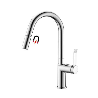 China Pull Out Spray China Supplier Stainless Steel Waterfall Sink Faucets Pull Down To Pull Out Kitchen Faucet for sale