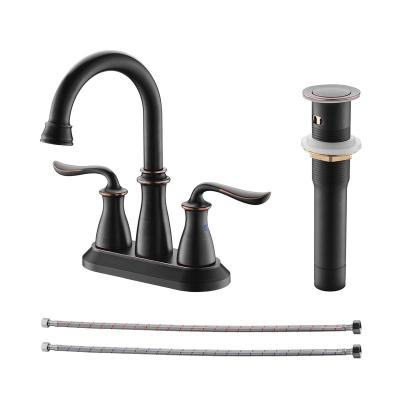 China Hot Selling Dural American Classical Water Mixer Three Holes Handles Tap Basin Faucet High Quality for sale