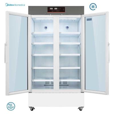 China Precisión de temperatura 0,1 grados puerta de cristal farmacia refrigerador para hospital de laboratorio en venta