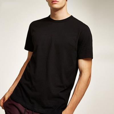 China Wholesale 95%Cotton 5%Spandex Anti-Wrinkle Wholesale Black Plain T-shirt Shortsleeve T-shirt High Quality Men for sale