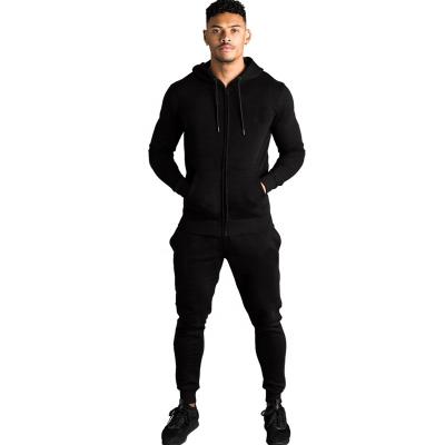 China Aidi Manufacturer Breathable 100% Cotton Zip Up Sports Tracksuit Set Custom Slim Fit Mens White Tracksuit for sale