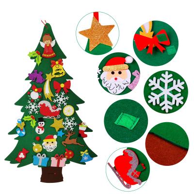 China Wholesale Chirstmas Decor DIY Felt Christmas Tree Kit Christmas Decoration Supplier With Glitter Ornaments for sale