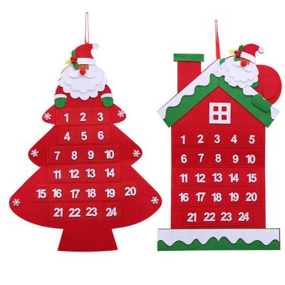 China Christmas Advent Calendar Countdown Calendar Wall Hanging Felt Fashionable Christmas Decoration for sale