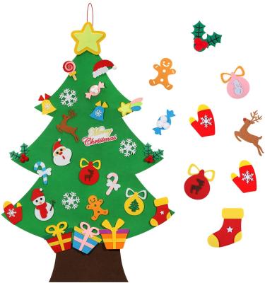 China Environmentally Friendly Christmas Tree Decoration Felt Window Wall Sticker For Christmas Home Decor for sale