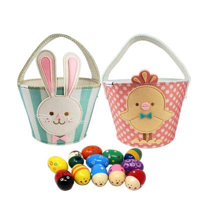 China Wholesale Easter Easter Baskets Stuffed Environmentally Friendly Decoration Candy Bag Mini Decorative Eater Stock Bucket for sale