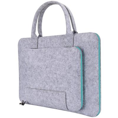 China Custom Made Eco-Friendly And Durable Business Tote Felt Laptop Bag Felt Laptop Bag Sleeve Management Computer Bag With Handle for sale