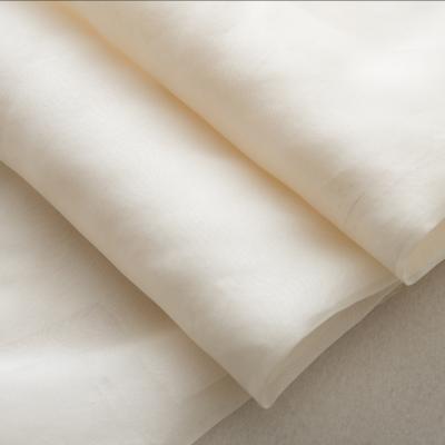 China Fashion Organic Hot Wholesale Customized 8mm Off White 100% Silk Organza Fabric For Designing Apparel for sale