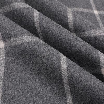 China Double Faced New Stain Stripe Wool Cashmere Plaid Double Sided Fabric For Clothing for sale