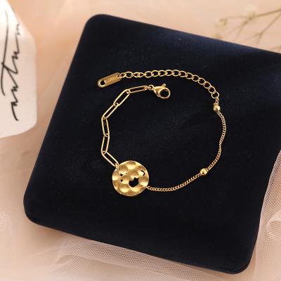 China FASHIONABLE Wholesale Women Trace Bangle Stainless Steel Gold Adjustable Bangle for sale