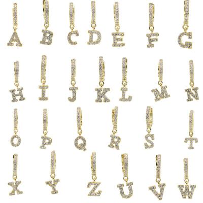 China New TRENDY Women Gold Plated Initial Earrings Letter Earring Dangle Jewelry Fashion Drop Earrings for sale