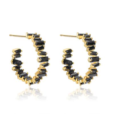 China FASHIONABLE Korean Irregular Zircon Circle Earring Luxury Style Gold Plated Big Circle Earrings for sale