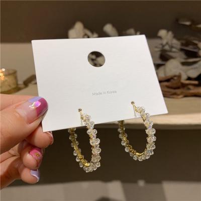 China Korean Style FASHIONABLE Crystal Hoop Earrings Trendy Earrings for Women for sale