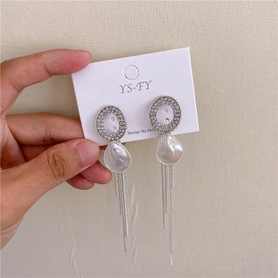 China TRENDY Fashion Women Tassel Drop Earrings Long Vintage Shell Earring Jewelry for sale