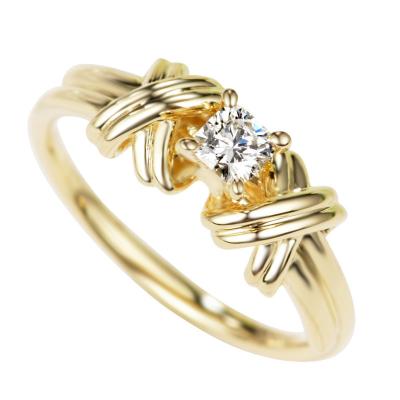 China FASHIONABLE 14K Gold Plated Ring Fashion Women Cross Ring Zircon Jewelry For Wedding Engagement for sale