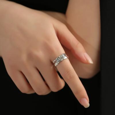 China Fashion TRENDY Women Silver Plated Ring Open Rings Jewelry Vintage Adjustable Silver Color for sale