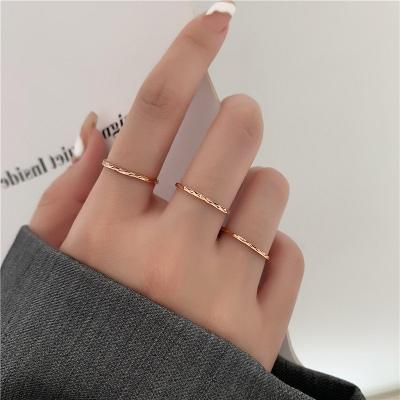 China TRENDY Simple Gold Rings Fashion Stainless Steel Tarnish Free Women Jewelry for sale