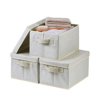 China Woven Organizer by Logo Eco Friendly File Non-made to order Viable Collapsible Storage Box for sale