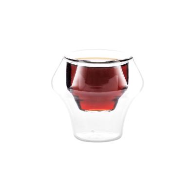 China Viable Mini Double Wall Glass Espresso Coffee Cup Or Mugs For Tea Juice Milk for sale