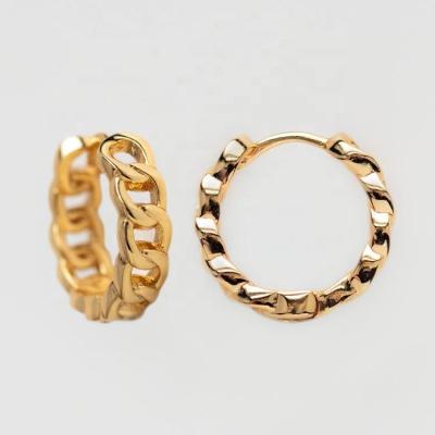 China 2021 Casual / Sporty Earrings Gold Plated 925 Circle Chain Earrings for sale