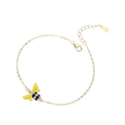 China TRENDY 925 Sterling Silver Women's Bracelet 2021 Colorful Bee Bracelet for sale