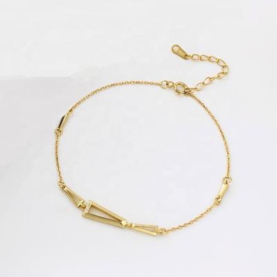 China FASHIONABLE CZ Tasty Gold Plated 925 Irregular Geometric Bracelet For Women for sale