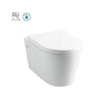 China American Double-Flow cUPC Toilet Wall Hung Round Toilet Wall Mount Toilet for sale