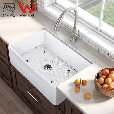 China Without American Kitchen Sinks Bowl Faucet Farmhouse Sink Single Apron Front Ceramic Butler Sink for sale