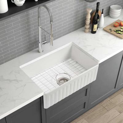 China Without Faucet 30 Inch Single Bowl Fireclay Farmhouse Sink Butler Kitchen Sinks for sale