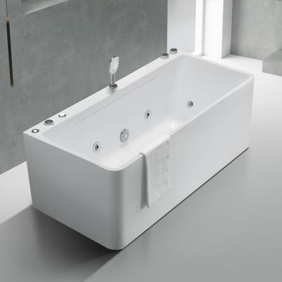 China 1700mm Free Standing Waterfall Bath Tub Massage Bathtub With Hand Shower for sale