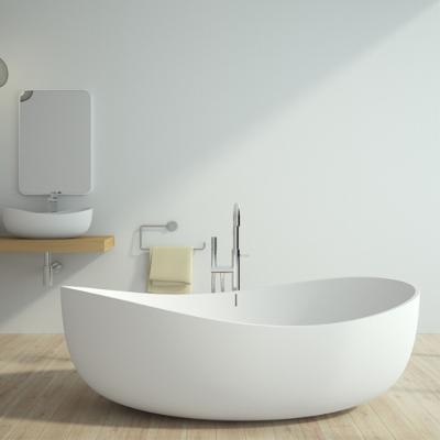 China Freestanding Design Hotel Bathroom Resin Freestanding Bathtub Artificial Stone Solid Surface Special Bathtub for sale