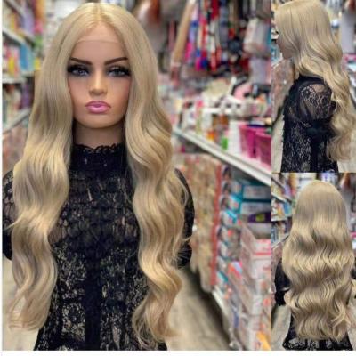 China Body Wave Heat Resistant Body Wave Wavy Wigs With HD Lace Front Color Women Synthetic Hair Wigs For for sale