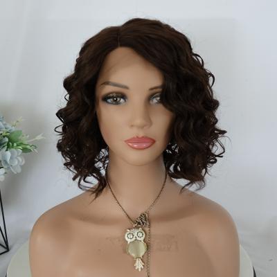 China Afro Wave Moon Style Heat Resistant Material Synthetic Lace Front Wigs Drop Shipping Afro Short Wavy Synthetic Hair Wig For Women for sale