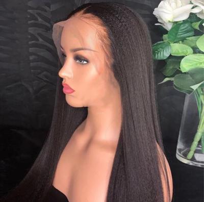 China Straight Lace Front Wigs Natural Synthetic Headband Straight Wigs Can Be Styled Heat Resistant Fiber Hair For Black Women for sale