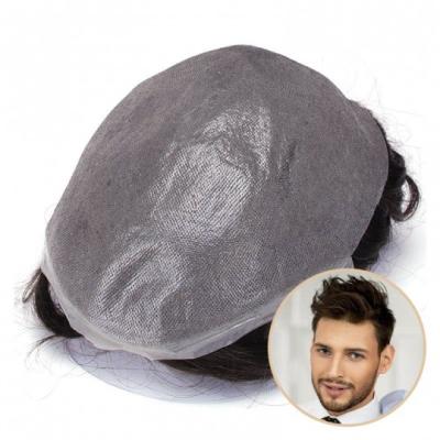 China Super Thin Hair Toupee 0.03mm Men's Ultra Thin Skin Hair System For Men's Hair V-Curled Gray Blonde Black Brown Wig Hairpiece for sale