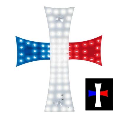 China Hobbies ; multi-color passion France cross light the same as wall lamp Luminous Cross window national flag colors suction cups type lamp for sale